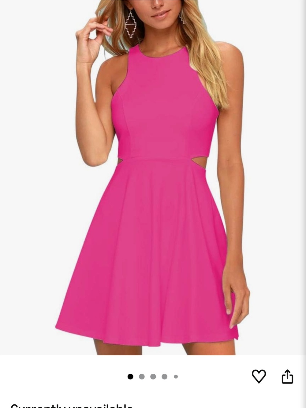 Women's pink A-Line Round Neck Casual Dress